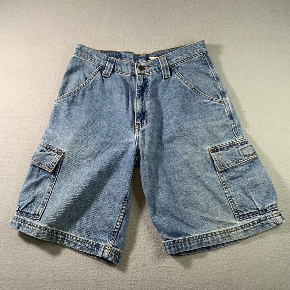 Vintage 90s Levi's 30712-0411 Denim Cargo Shorts Size 29 Made in USA